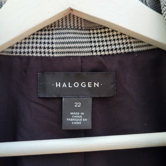 Halogen Belted Fitted Blazer Glen Plaid size 22 - Picture 5 of 7